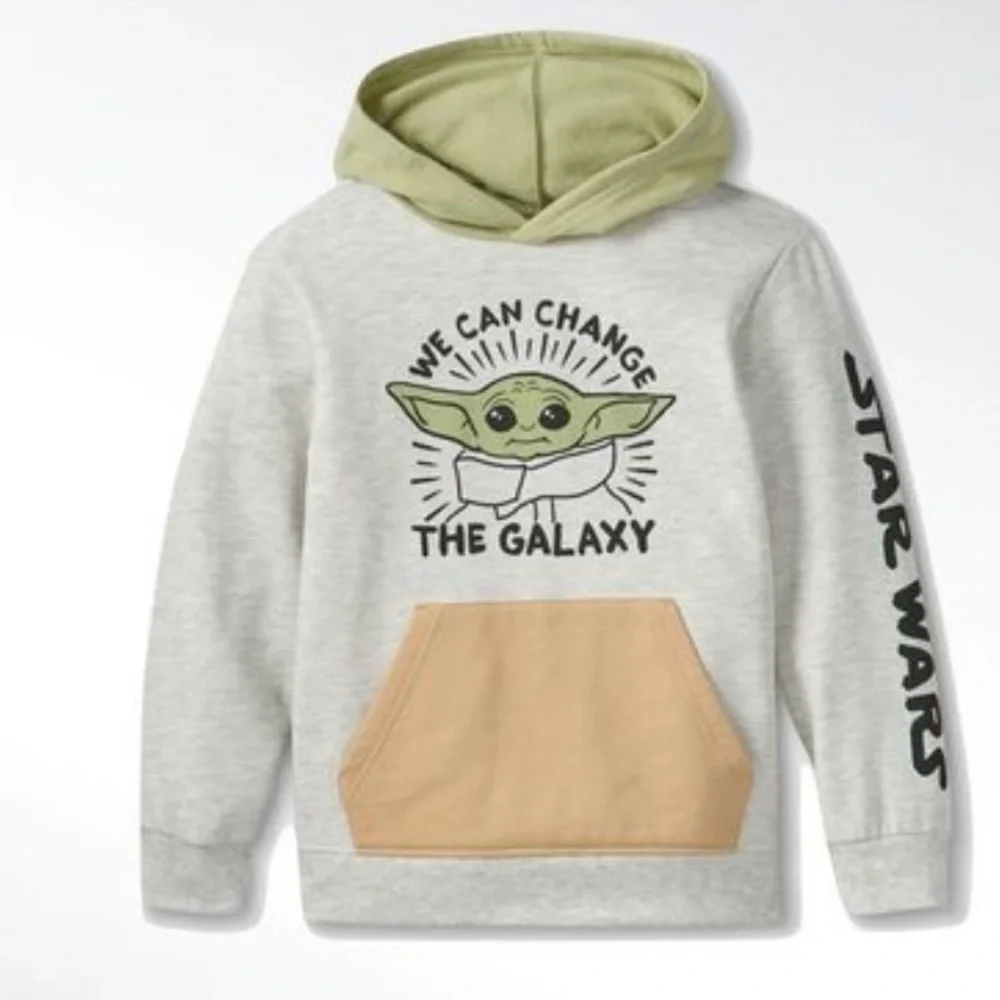 NEW Star Wars kids Youth Pullover Hoodie - We Can Change The Galaxy yoda Medium